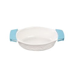 Форма д/запекания JEWEL ПП00038-08 с силиконовыми ручками фарфор 32см овальная