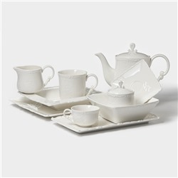 Блюдо сервировочное Magistro Kingdom, 38.5×23.5×2.5 см, фарфор, белое