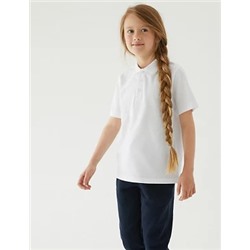 5pk Unisex Pure Cotton School Polo Shirts (2-18 Yrs)