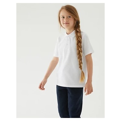5pk Unisex Pure Cotton School Polo Shirts (2-18 Yrs)