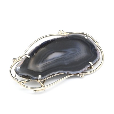 Брошь с агатом 61*35мм.