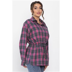 Рубашка хлопковая Джанет (розово-серая) Б14273-4М