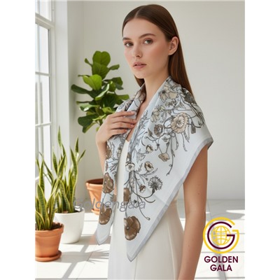 Платок утепленный "Византия" Арт 2026/1 (фон нежно-голубой)