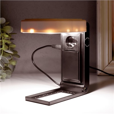 Лампа-лупа х10 ×25 для творчества LEDx24 от 3АAA+ USB линзы d=1 см и 12.5 см 5×8.3×22 см