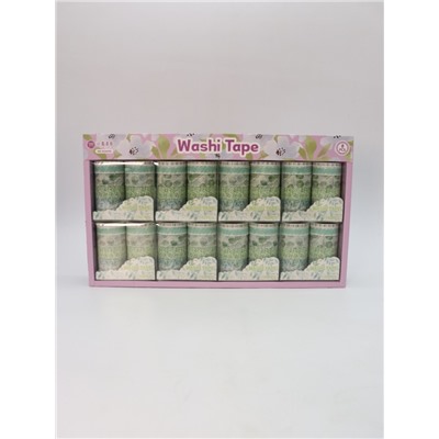 Набор декоративного скотча 10 шт. "Flower power", green, шоу-бокс 8 шт.