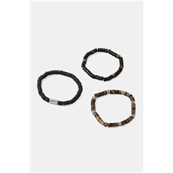 Bransoletki męskie z kamieniami naturalnymi (3-pack) kolor multicolor
