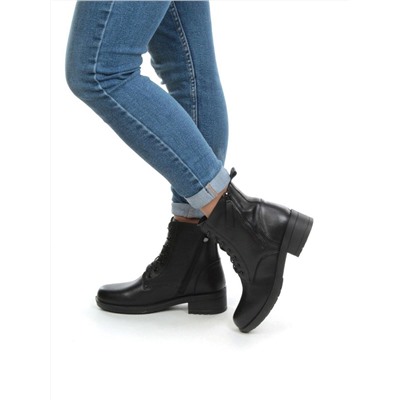 01-5570-1 BLACK  BLACK Ботинки демисезонные (натуральная кожа, байка)