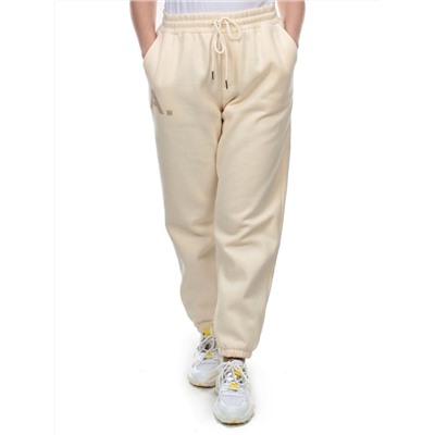 M041 BEIGE Брюки спортивные женские на флисе (100% хлопок) 7986
