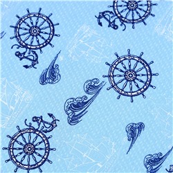"Морское путешествие" Скатерть рогожка 220х145см, 191г/м2, хлопок 100%, "Домашняя мода" (Россия)