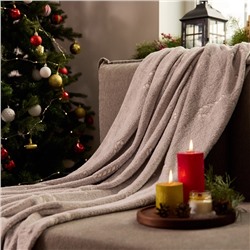 Плед светящийся в темноте "Этель" Candy cane 180*200 см,100% п/э, корал-флис, 220 гр/м2