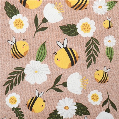 Набор кухонных полотенец Доляна Bee and bunny 2 шт., 28×46 см, рогожка, 100% хлопок, 160 г/м²