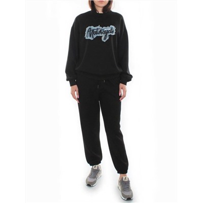 3410/3411 BLACK Костюм спортивный женский (95% хлопок, 5% эластан)