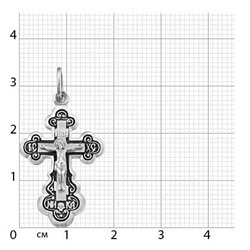 крест из серебра частично черненый штампованный