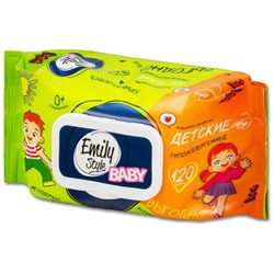 Салфетки влажные с крышкой Emily Style ВЫГОДНО ДЕТСКИЕ гипоаллергенные 0+ 120шт