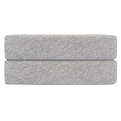 Простыня на резинке из хлопкового трикотажа серого цвета из коллекции Essential, 180х200х30 см