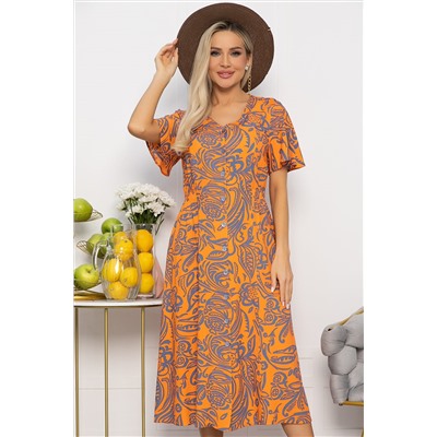 Платье Иоланда (оранжево-синее) П13677-5М