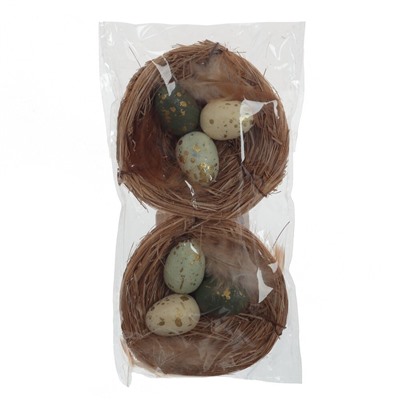 GAEM Набор из 2-х изделий декоративных "Гнездо пасхальное" (8*4,5), L17 W9 H2 см