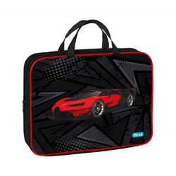 Папка текстильная с ручками 1 отделение, А4 Först "Red car", 350*265*80мм, текстиль, на молнии