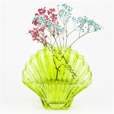 Ваза для цветов Seashell, 18,5 см, зеленая