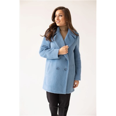 Пальто женское демисезонное 23720 (голубой/тедди)