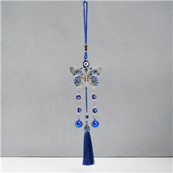 Подвеска от сглаза металл «Бабочка с колокольчиками и кисточкой», 7×30 см