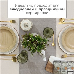 Дорожка на стол Этель, цв. коричневый, 33х230 см, 100% хл