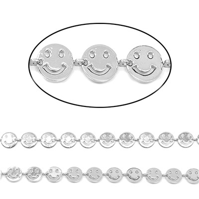 Цепочка для украшений, звено 8*8мм цв.серебристый, 50см