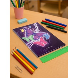 Дневник школьный для 1-11 классов, «Бабочки. Неон ?», твёрдая обложка 7БЦ, глянцевая ламинация, 40 листов