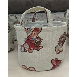 Зайчики Кролики корзинка Корзина диаметр 17 см высота 14 см 2518327