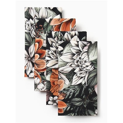 Набор салфеток с декорат. кольцами Этель Meadow flower 40х40 см - 4 шт, 100% хлопок, саржа