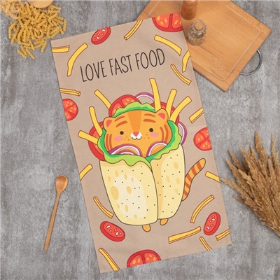 Полотенце "Этель" Love fast food 40х73 см, 100% хлопок, саржа 190 гр/м2