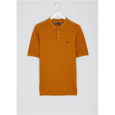 Short Sleeve Textured Cotton Polo Shirt