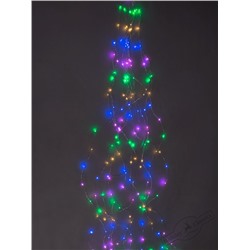 Электрогирлянда "Хвост кометы" 500 разноцветных мини-LED огней, серебряный провод, 10 нитей, с адаптером DC5V-1A, 5 м