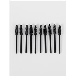 Щёточки для бровей и ресниц «МИНИ», набор - 10 шт., 7 см, чёрные