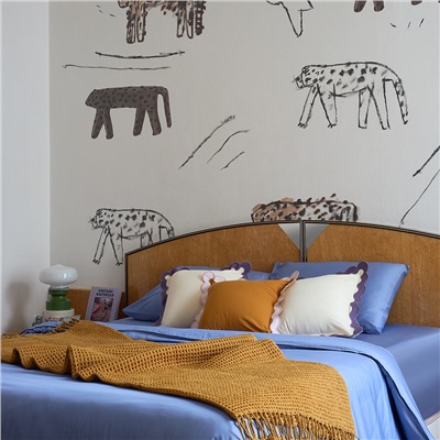 Комплект постельного белья из премиального сатина сиреневого цвета из коллекции Essential, 200х220 см