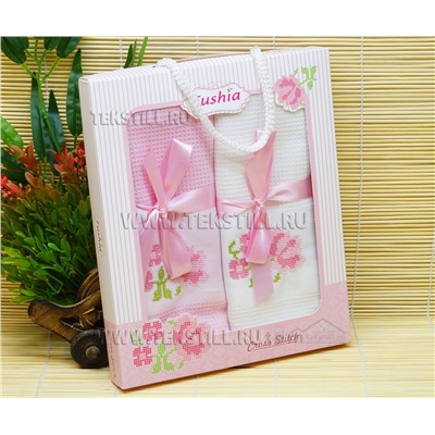 Кухонные Вафельные Полотенца Салфетки 45x70 см. 2 шт/уп. Saten - Fushia