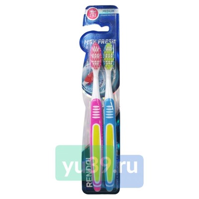 Зубная щетка Rendall Max Fresh, средняя, 1+1шт.