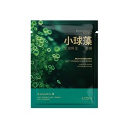Укрепляющая тканевая маска с хлореллой KISSMWAH Chlorella Moisturizing Facial Mask, 25 мл