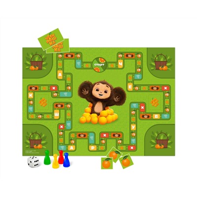 Игра-ходилка настольная ГЕОДОМ "Чебурашка", с карточками
