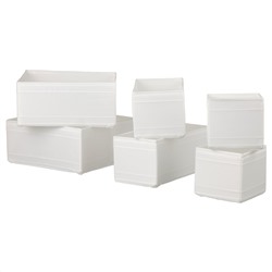 SKUBB, Box 6er-Set, weiß