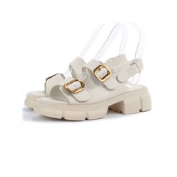 08-PEAG61-1 LT. BEIGE Босоножки женские (натуральная кожа)