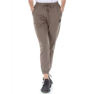 E752 GRAY/BEIGE Брюки спортивные утепленные женские (хлопок 95%, полиэстер 5%)