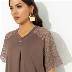 Футболка комбинированная с кружевом, Гармония без усилий