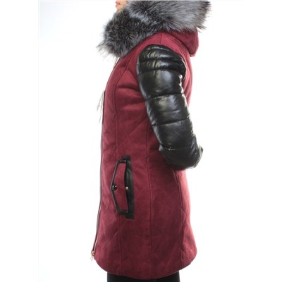 5137 BURGUNDY Парка женская зимняя (150 гр синтепон, искусственный мех)