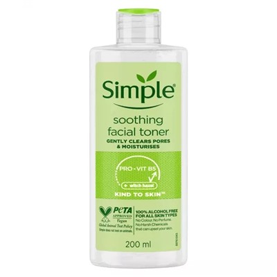 Успокаивающий тоник для лица (200 мл), Soothing Facial Toner, произв. Simple