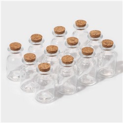 Набор баночек для специй Доляна «Парфе», 40 мл, 4×6.6 см, с пробковой крышкой, 12 шт., стекло