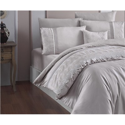 Сатиновое Постельное белье Евро 2 сп. V.I.P Moonlıght SATIN First Choice