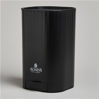 ПОДСТАВКА ДЛЯ НОЖЕЙ AGNESS С ТОЧИЛЬНЫМ КАМНЕМ 13,6*14,6*23 СМ