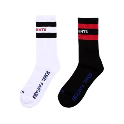 Tide brand Vete Black Red Bar Black and White Bar Vt Vit Monter Yang Mi The same men's and women's Sports Cotton Men's Middle Socks