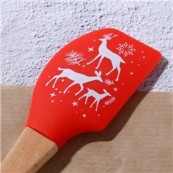 Лопатки силиконовые новогодние «Лесная сказка», 26×5 см, 23.3×4.3 см, 2 шт.